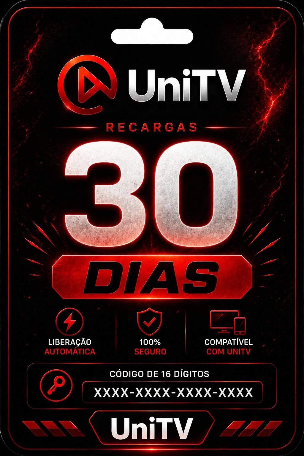 Recarga UniTV Mensal de 30 Dias